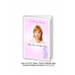 Precious Pink Angel Funeral Card Template