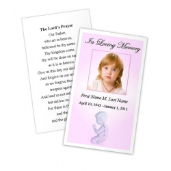 Precious Pink Angel Memorial Prayer Card Template