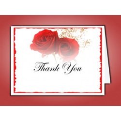 Red Rose Thank You Card Template