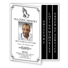 Praying Hands Funeral Program Template - 4 Page Graduated Fold