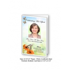 Beautiful Butterfly Funeral Card Template