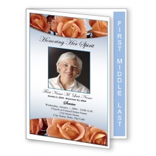 Memorial Roses Funeral Program Template - Graduated Fold