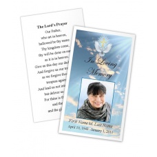 Dove Cross Memorial Prayer Card Template
