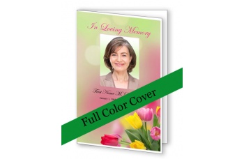 Spring Tulips Funeral Program Template