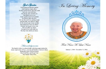 Daisy Memories Funeral Program Template