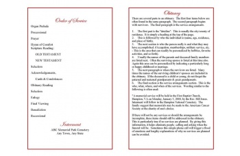 Red Rose Funeral Program Template