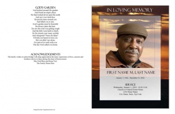 Brown Sunset Large Funeral Program Template