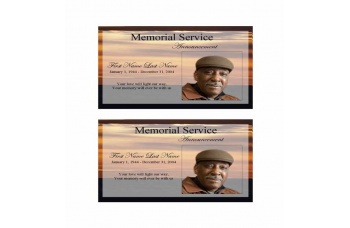 Brown Sunset  Funeral Announcement Template