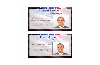 Patriotic US Funeral Announcement Template