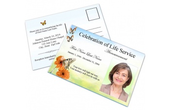 Beautiful Butterfly Funeral Announcement Template
