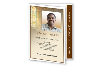 Shine Brightly Funeral Program Template - Graduated Fold