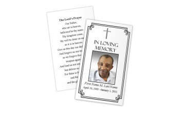 Classic Cross Memorial Prayer Card Template