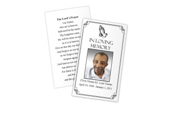 Praying Hands Memorial Prayer Card Template