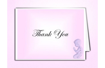 Precious Pink Angel Thank You Card Template
