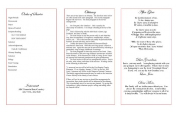 Red Rose Trifold Funeral Program Template