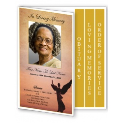 Beloved Angel Funeral Program Template - 4 Page Graduated Fold
