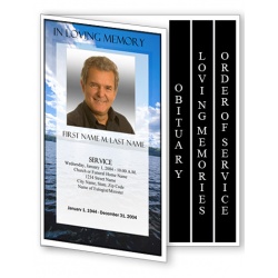 Wade in the Water Funeral Program Template - 4 Page Graduated Fold