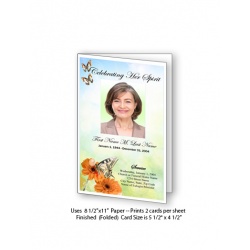 Beautiful Butterfly Funeral Card Template