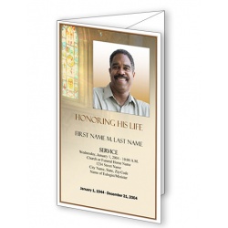 Shine Brightly Trifold Funeral Program Template
