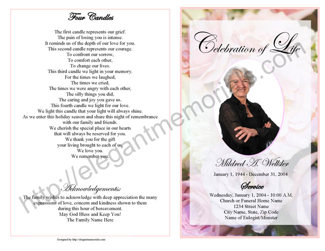 Celebration Of Life Service Program Sample Samples Of Memorial 