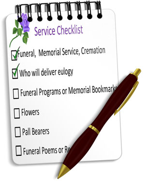 funeral memorial checklist