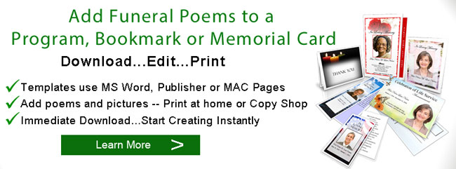 funeral non rel poems programs banner
