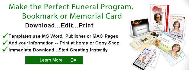 funeral program bookmark banner