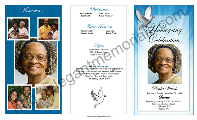 funeral program example page 1