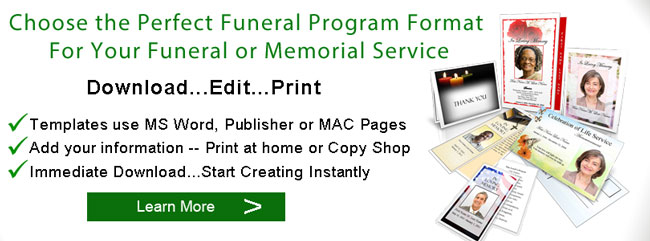 funeral program format banner