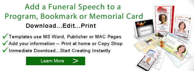 How to write a remembrance speech for a funeral
