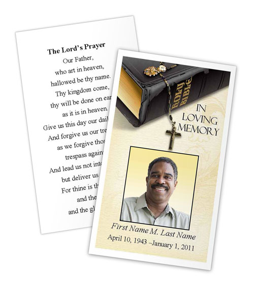 memorial prayer card bible memories
