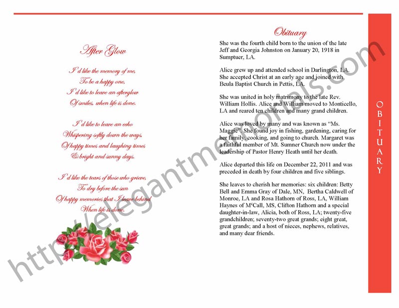 step fold 4 page vintage rose red template Page 3
