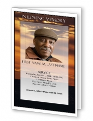 Brown Sunset Funeral Program Template