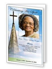 Heavenly Cross Funeral Program Template