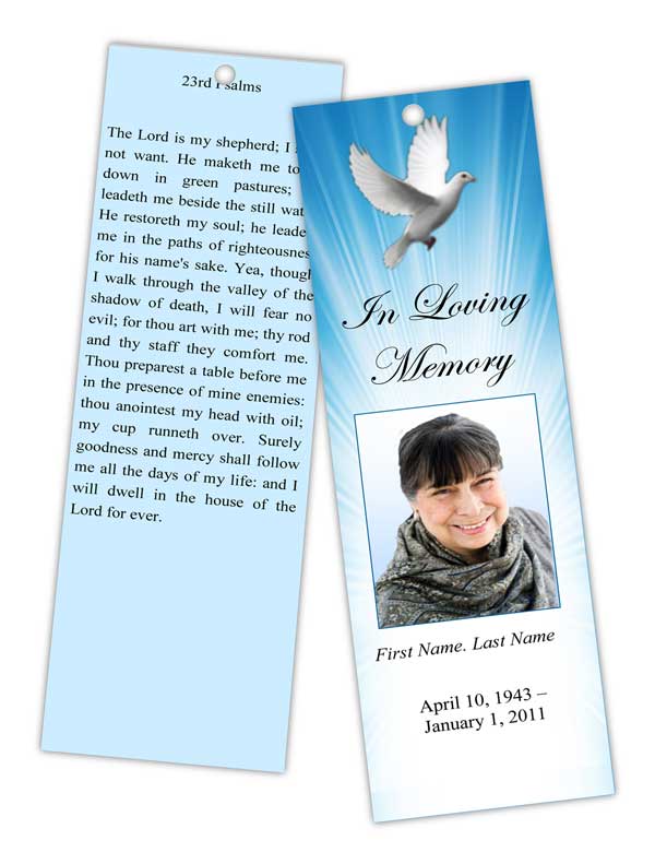 celestial dove bookmark template