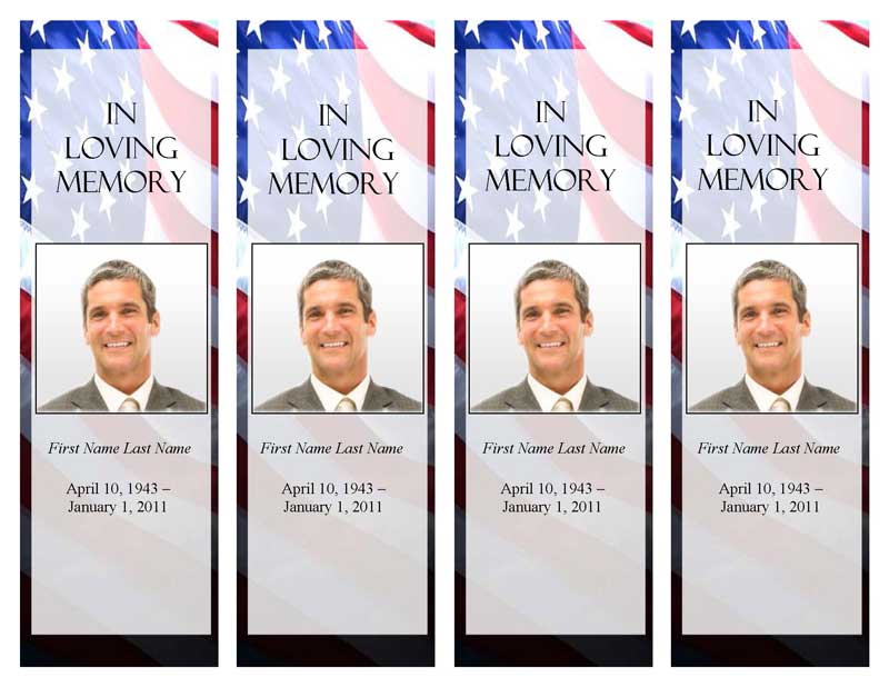 patriotic us bookmark template elegant memorials