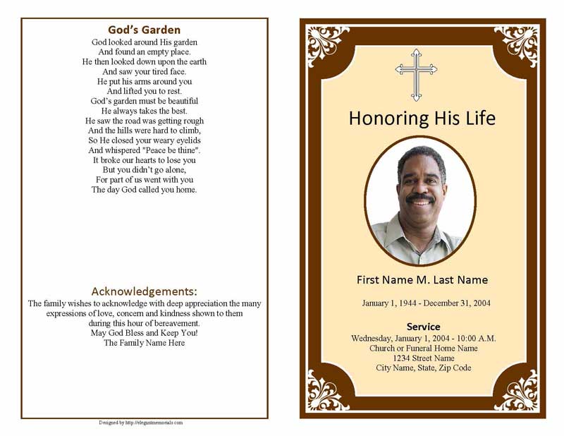 Honorable Funeral Program Template - Elegant Memorials