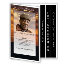 Brown Sunset Funeral Program Template - 4 Page Graduated Fold