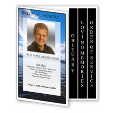 Wade in the Water Funeral Program Template - 4 Page Graduated Fold
