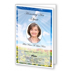 Colorful Spring Day Funeral Program Template
