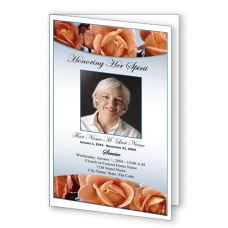 Memorial Roses Funeral Program Template