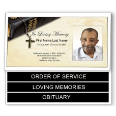 Bible Memories Funeral Program Template - Bottom Graduated Fold