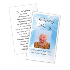 Blue Sky Memorial Prayer Card Template