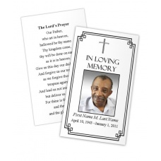 Classic Cross Memorial Prayer Card Template
