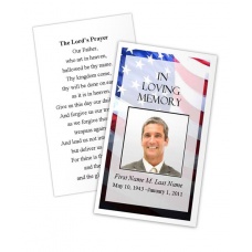 Patriotic US Memorial Prayer Card Template