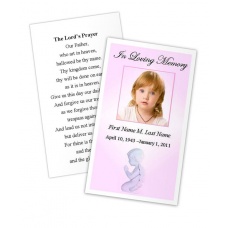 Precious Pink Angel Memorial Prayer Card Template