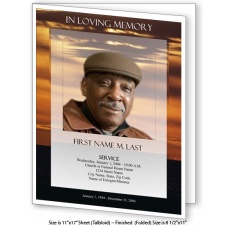 Brown Sunset Large Funeral Program Template
