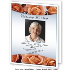 Memorial Roses Large Funeral Program Template