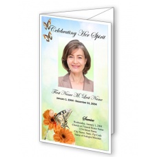 Beautiful Butterfly Trifold Funeral Program Template