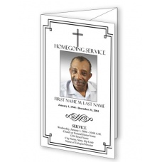 Classic Cross Trifold Funeral Program Template